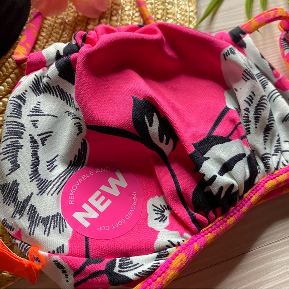 Maaji 🌺 Reversible Print Floral Bralette Bikini Top | Cheeky High Leg Bottoms - Picture 13 of 16